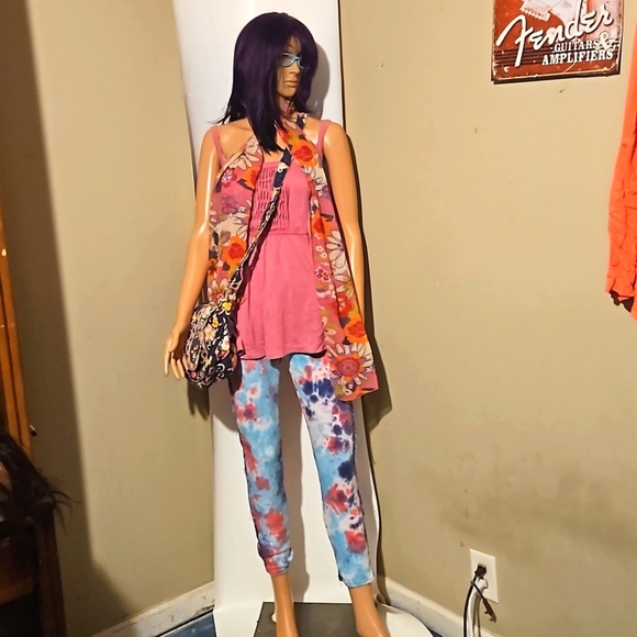 VINTAGE Simi-sheer Floral Retro Scarf/headBand - Picture 3 of 7